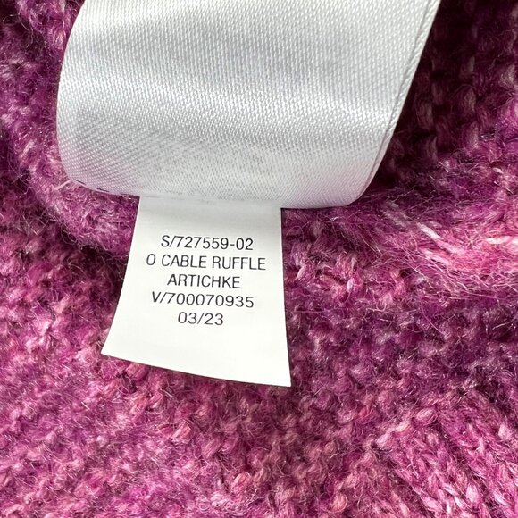 Old Navy Ruffle Crew Neck Pullover Cable Knit Sweater Artichoke Blossom Girls XL - Picture 10 of 11